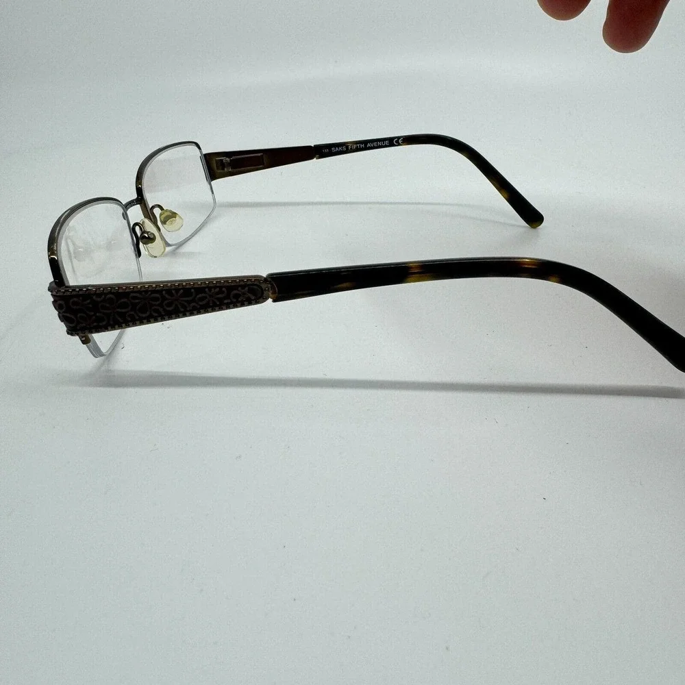 Saks Fifth‎ Avenue 238 0DW3 Eyeglasses Frames Brown Tortoise H10274